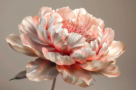 美丽鲜花粉色巨大花朵插画
