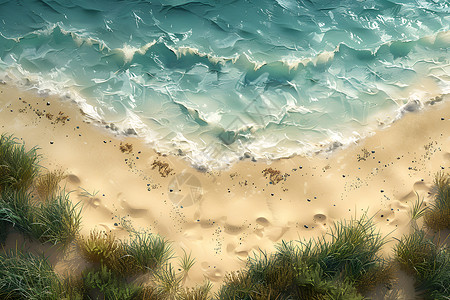 海风吹拂的沙滩背景图片