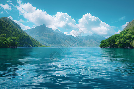如诗如画的山湖背景图片