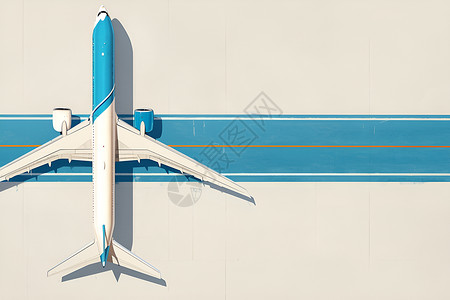地面上的蓝白飞机背景图片