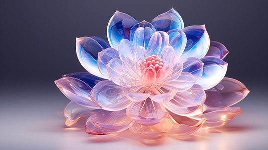 透明莲花水晶透明高清图片