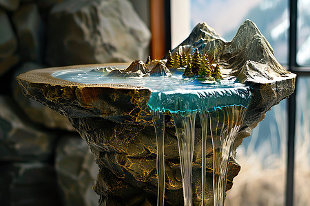 三叠泉瀑布唯美的装饰设计图片