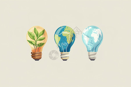 环保创意灯泡灯泡创意插画插画
