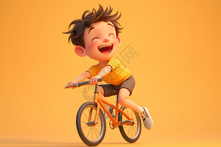 快乐骑行的男孩背景图片