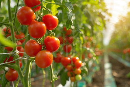 一丛矢量植物温室里的一丛番茄背景