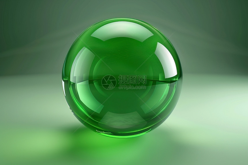 绿色玻璃球图片