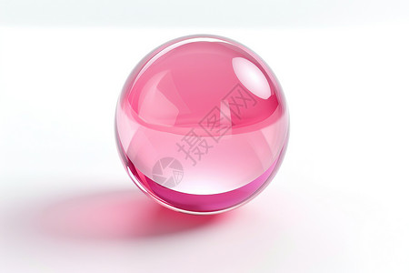 球形管透明的粉色球体设计图片