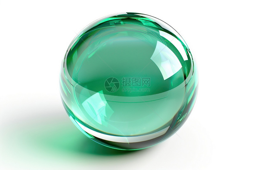 翠绿玻璃球图片