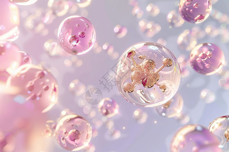 泡泡素材透明奇幻美白分子设计图片