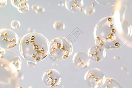 珠状的金色珠子的泡泡设计图片