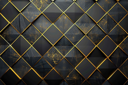 几何透明边框黄金钻石花纹背景