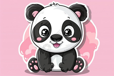 爪子卡通熊猫插画