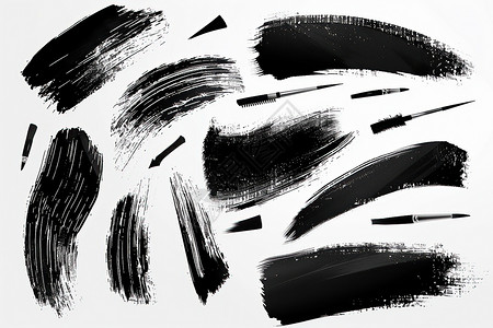 黑色抽象黑色水墨笔触插画