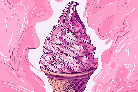 粉色冰淇淋筒背景图片