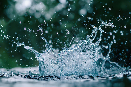 地面上的水滴水飞溅在地面上背景