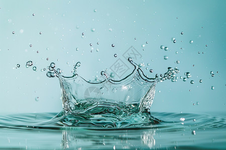 水滴型气泡水中的冠状水花背景