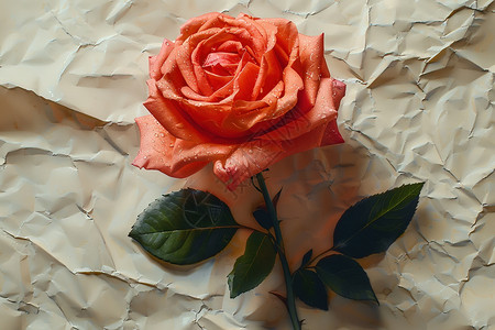 手绘玫瑰花枝盛开的玫瑰背景