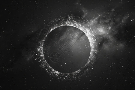 星空圆环夜空中的黑洞插画