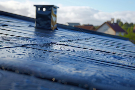 屋顶的雨槽蓝天雨槽高清图片