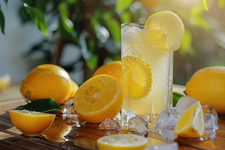 夏日清凉柠檬水高清图片