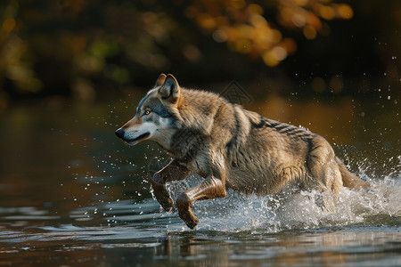 飞奔的狼狼的素材高清图片