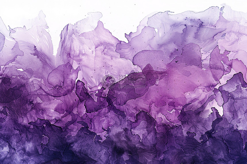 紫白相间的水彩画图片