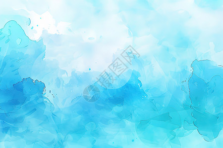 抽象的蓝色水彩画背景图片