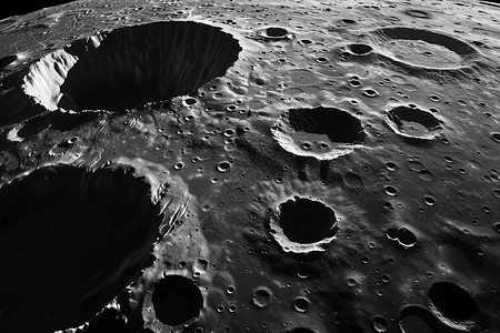 月亮的表面特写高清图片