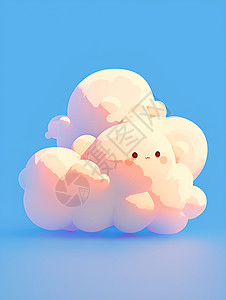 可爱的白云插画背景图片