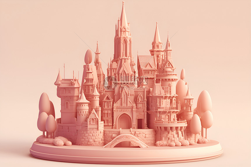 粉色的可爱城堡图片
