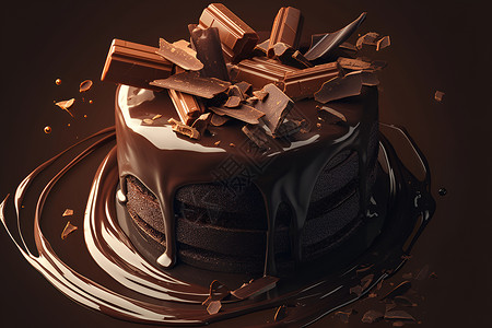 健康蛋糕甜蜜的巧克力蛋糕插画