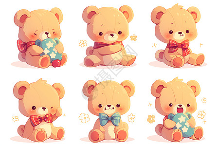 泰迪熊玩偶可爱熊仔插画