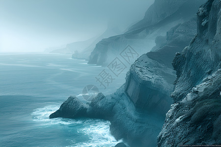 海边悬崖悬崖边的海浪背景