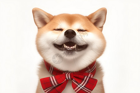 欢乐闭眼微笑的小狗高清图片