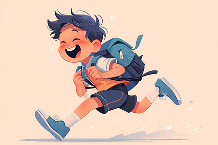 快乐奔跑的男孩背景图片