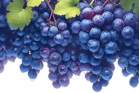 可口的紫色葡萄背景图片