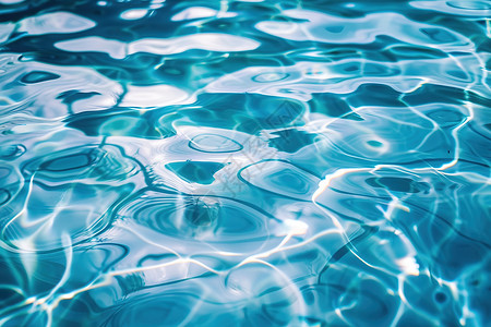 波光粼粼水面泳池中波光粼粼的水插画