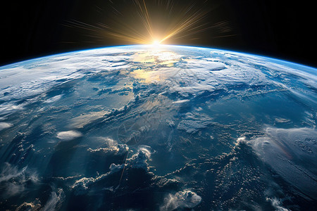举着地球男孩太空中阳光照耀着地球设计图片
