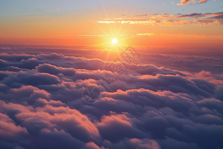 云彩风景日落时的云海背景