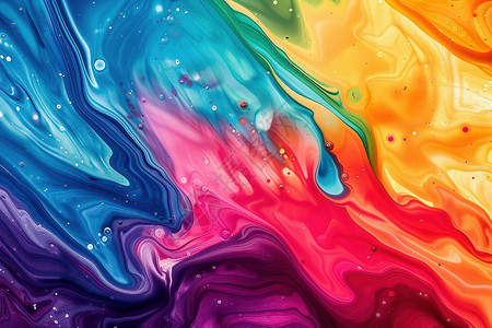 绚丽绘画绚烂的彩色液体设计图片