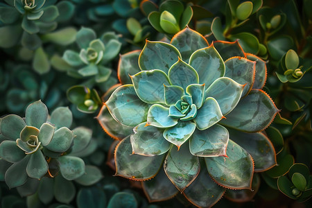 户外的绿色多肉植物背景图片