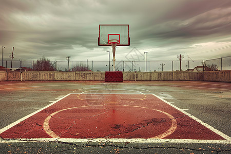 篮球和球框篮球场上的框架插画