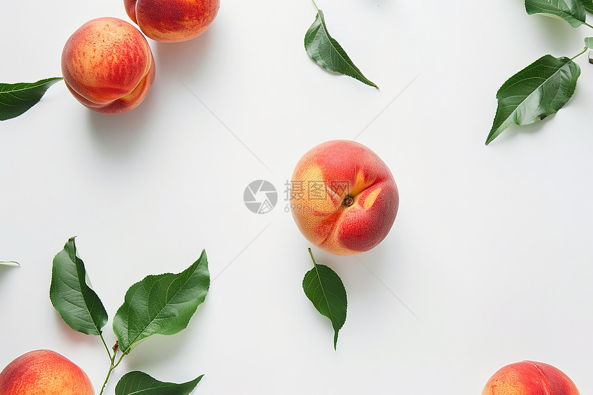 新鲜健康的桃子图片