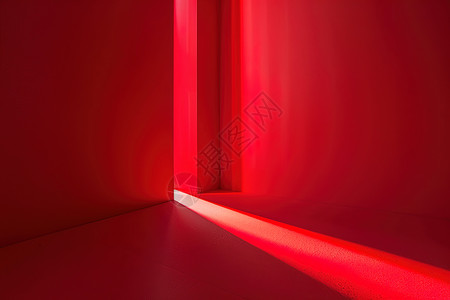 红色文化墙设计红色背景中的光束插图插画