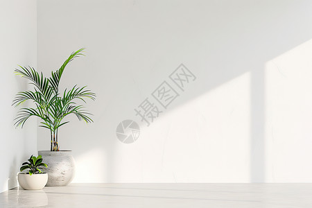 白色的底素材房间内的花瓶背景