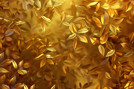 展示的金色叶子背景图片