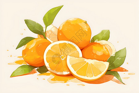 清新的柑橘背景图片