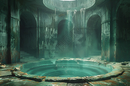 圆池神秘古建筑设计图片