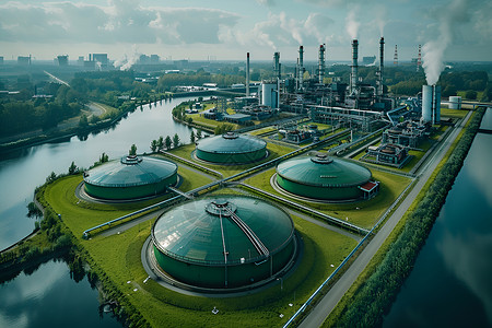 生物厂俯瞰生物气体发电厂背景