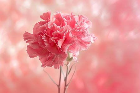 清新美丽粉色背景下的一朵花插画